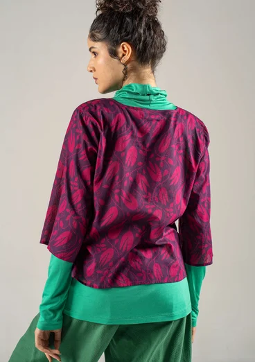 Vävd blus "Kelly" i ekologisk bomull - allium/mönstrad