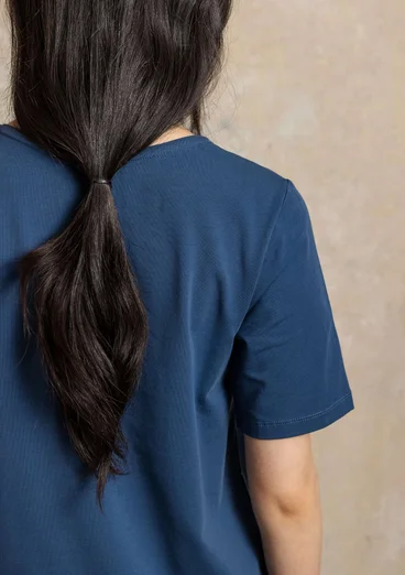 Trikåtop ”Theia” i ekologisk bomull/elastan - stillahavsblå