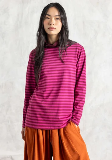 Basrandstop i ekologisk bomull - cerise/rödkål