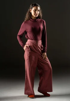 Vävd byxa i ekologisk bomull - dovröd