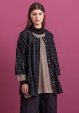 Vävd artistblus "Greta" i ekologisk bomull/lin - svart