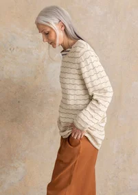 Bästiströja ”Celia” i återvunnen bomull - ofärgad/mörk natur