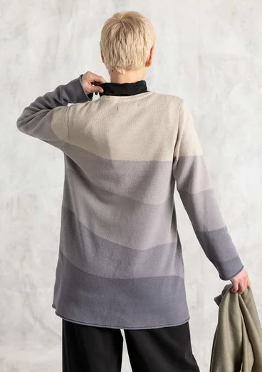 Stickad tunika "Siv" i återvunnen /ekologisk bomull - grå