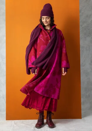 Mössa i alpackamix - aubergine/melange