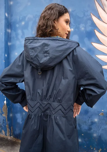 Vävd parkas "Judit" i ekologisk bomull - bläck