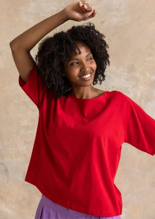 Trikåtop ”Himla” i ekologisk bomull - amaryllis