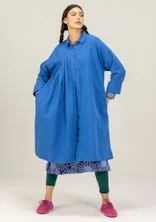 Enfärgad vävd klänning "Hinata" i ekologisk bomull/lin - blåvinge