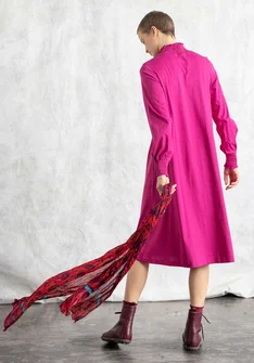 Trikåklänning i ekologisk bomull - cerise