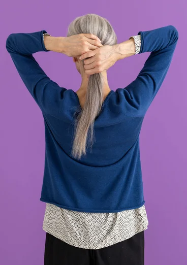 Tröja i ekologisk bomull/lyocell - indigoblå