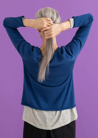 Tröja i ekologisk bomull/lyocell - indigoblå