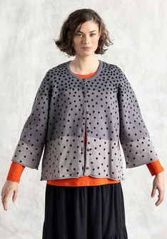 Kofta "Siv" i återvunnen/ekologisk bomull - svart