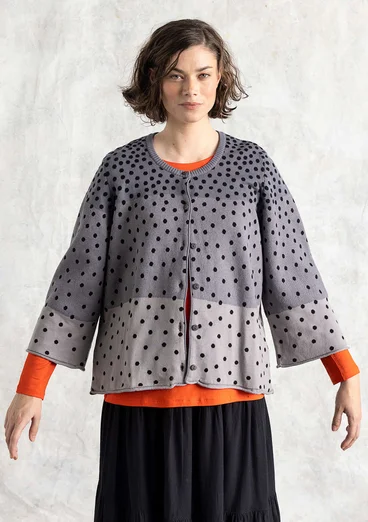 Kofta "Siv" i återvunnen/ekologisk bomull - svart