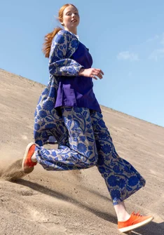 Vävd byxa "Moonlight" i viskos/lin - lupin