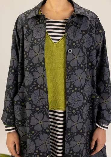 Blommig kappa "Cress" i ekologisk bomull - svart