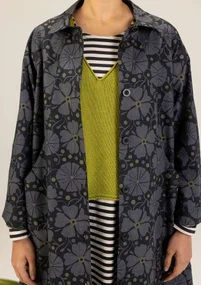 Blommig kappa "Cress" i ekologisk bomull - svart