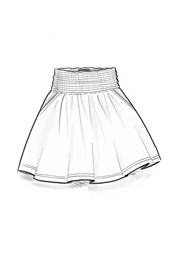 Vävd kort kjol "Ines" i ekologisk bomull - mörk indigo