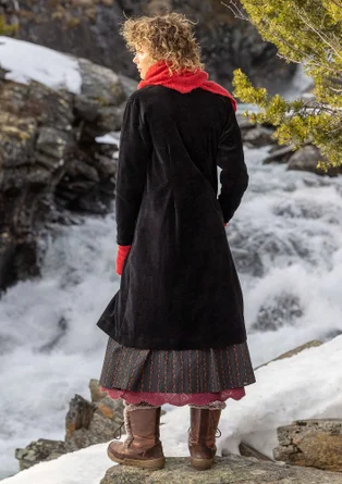 Velourklänning "Nootka" i ekologisk bomull/återvunnen polyester - svart