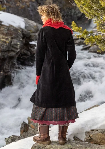 Velourklänning "Nootka" i ekologisk bomull/återvunnen polyester - svart