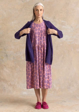 Trikåklänning ”Himla” i ekologisk bomull - körsbärsblom/mönstrad