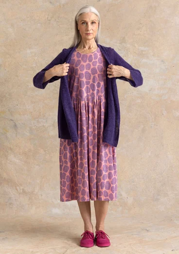 Trikåklänning ”Himla” i ekologisk bomull - körsbärsblom/mönstrad