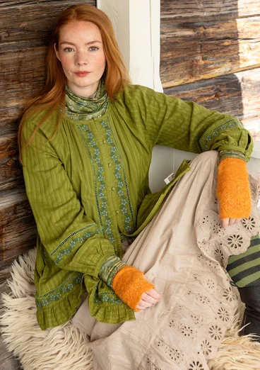 Vävd tunika "Nome" i ekologisk bomull - björklöv