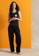 Trikåbyxa i ekologisk bomull/elastan - svart