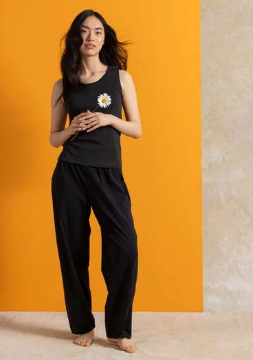 Trikåbyxa i ekologisk bomull/elastan - svart