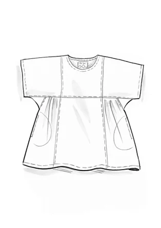 Vävd tunika "Reflexions" i ekologisk bomull - klarröd