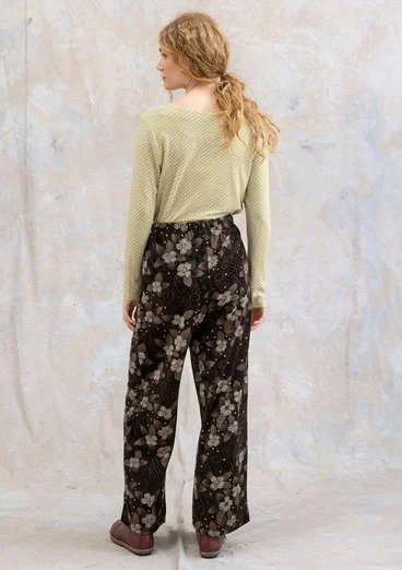 Velourbyxa "Cornus" i ekologisk bomull/återvunnen polyester - mörk choklad