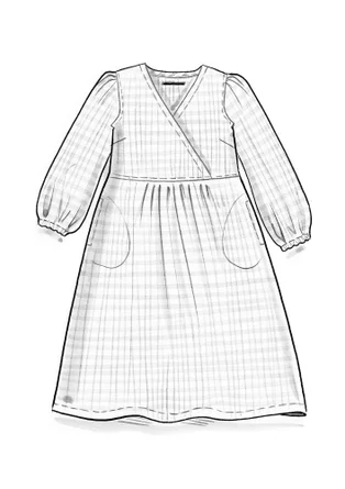 Vävd klänning "Wavy" i ekologisk bomull - teal