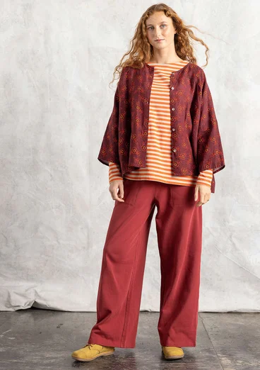 Trikåbyxa i ekologisk bomull - rooibos