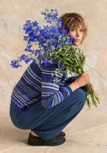 Kofta "Esme" i ekologisk/återvunnen bomull - mörk indigo/randig