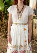 Mönstrat bälte "Cross" i eklogiskt bomull - halvblekt