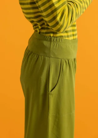 Trikåbyxa i ekologisk bomull/elastan - grönpeppar