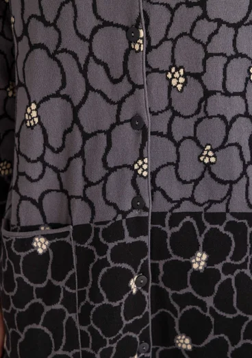 Långkofta ”Theia” i ekologisk/återvunnen bomull - askgrå