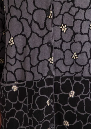 Långkofta ”Theia” i ekologisk/återvunnen bomull - askgrå