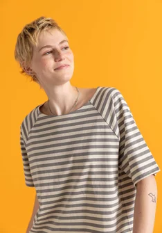 Basrands T-shirt i ekologisk bomull - järngrå/fjäder