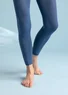 Randiga leggings i återvunnen polyamid (indigo/ljus indigo S/M)