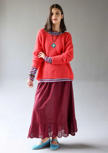 Tröja i alpackamix - korall