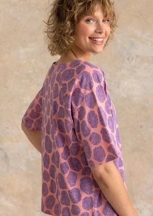 Trikåtop ”Himla” i ekologisk bomull - körsbärsblom/mönstrad