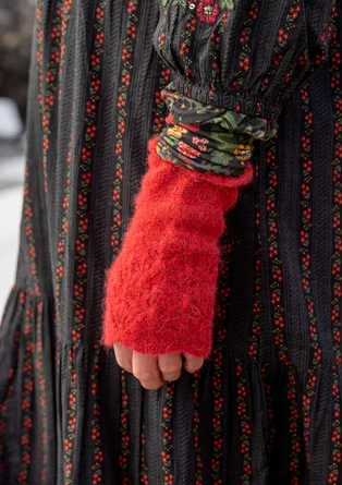 Torgvante "Forgetmenot" i alpackamix - papegojröd/melange