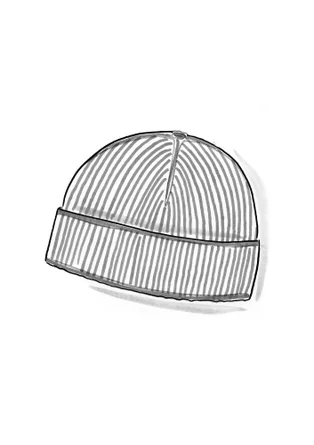 Mössa i lammull/ekologisk och återvunnen bomull - grafit/mörk natur