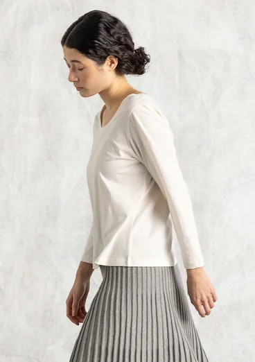 Trikåtop i ekologisk bomull - oblekt