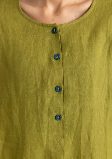 Vävd tunika i lin - grönpeppar