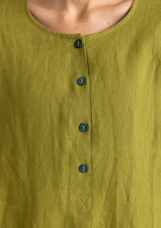 Vävd tunika i lin - grönpeppar