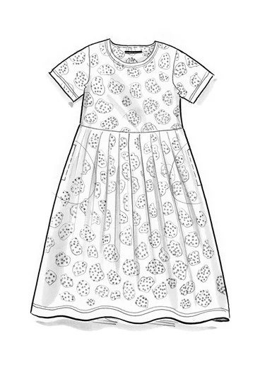 Trikåklänning ”Himla” i ekologisk bomull - svart/mönstrad