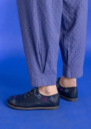 Sko ”Freja” i nappa - mörk indigo