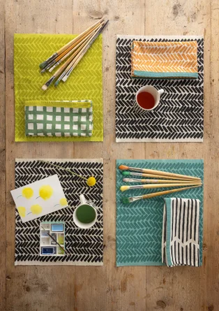 Bordstablett "Play" i ekologisk bomull - limegrön