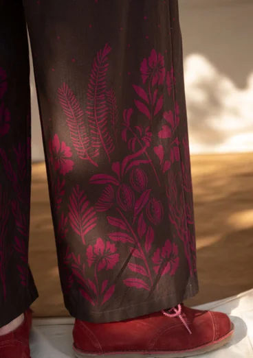 Byxa "Dawn" i ekologisk bomull - mörk aubergine