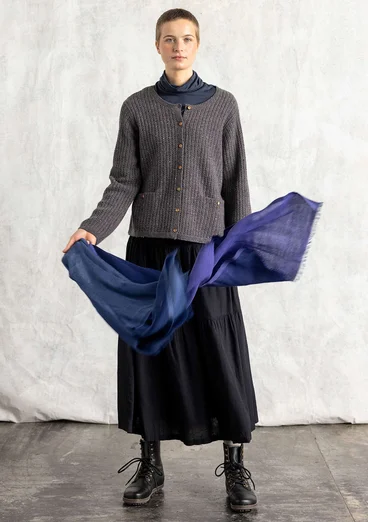 Nepskofta i lammullsmix - askgrå/melange